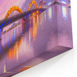 Illuminated Dragon Bridge - Vietnam Nighttime Cityscape Art Print
