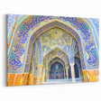 Iranian Landscape Art - Persian Mosque Tile Design with Gold Accents