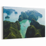 Emerald Waters Halong Bay - Scenic Vietnam Landscape Art
