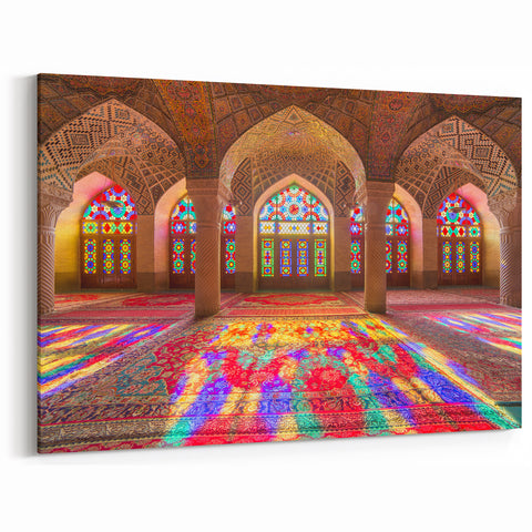 Iranian Wall Art - Vibrant Persian Stained Glass Mosque Design
