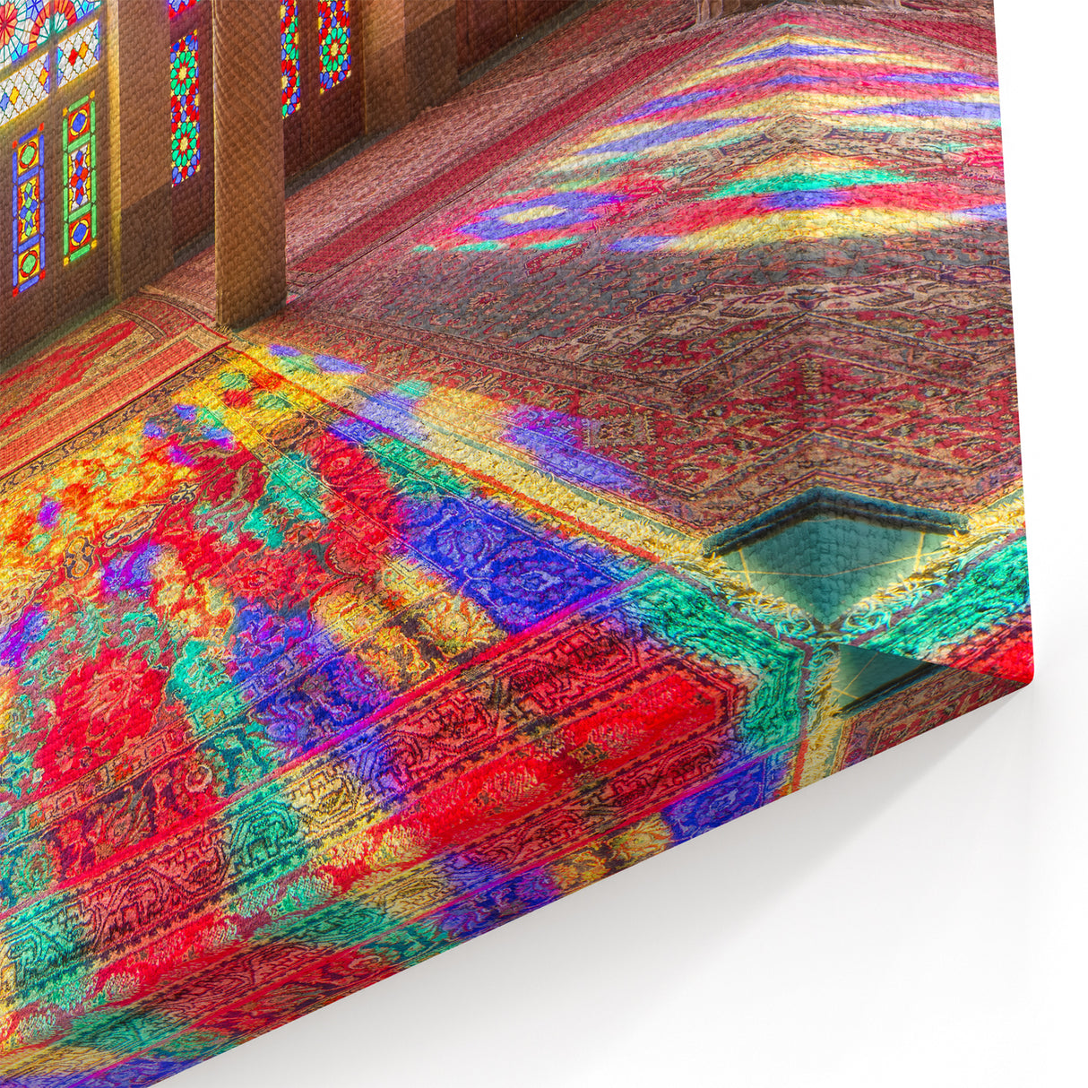 Iranian Wall Art - Vibrant Persian Stained Glass Mosque Design