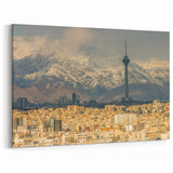 Tehran Cityscape Art - Iconic Milad Tower with Alborz Mountains View
