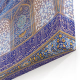 Persian Calligraphy Art - Intricate Blue with Gold Mosque Wall Design
