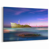 Iranian Coastal Art - Shipwreck at Sunset Wall Art with Vibrant Colors