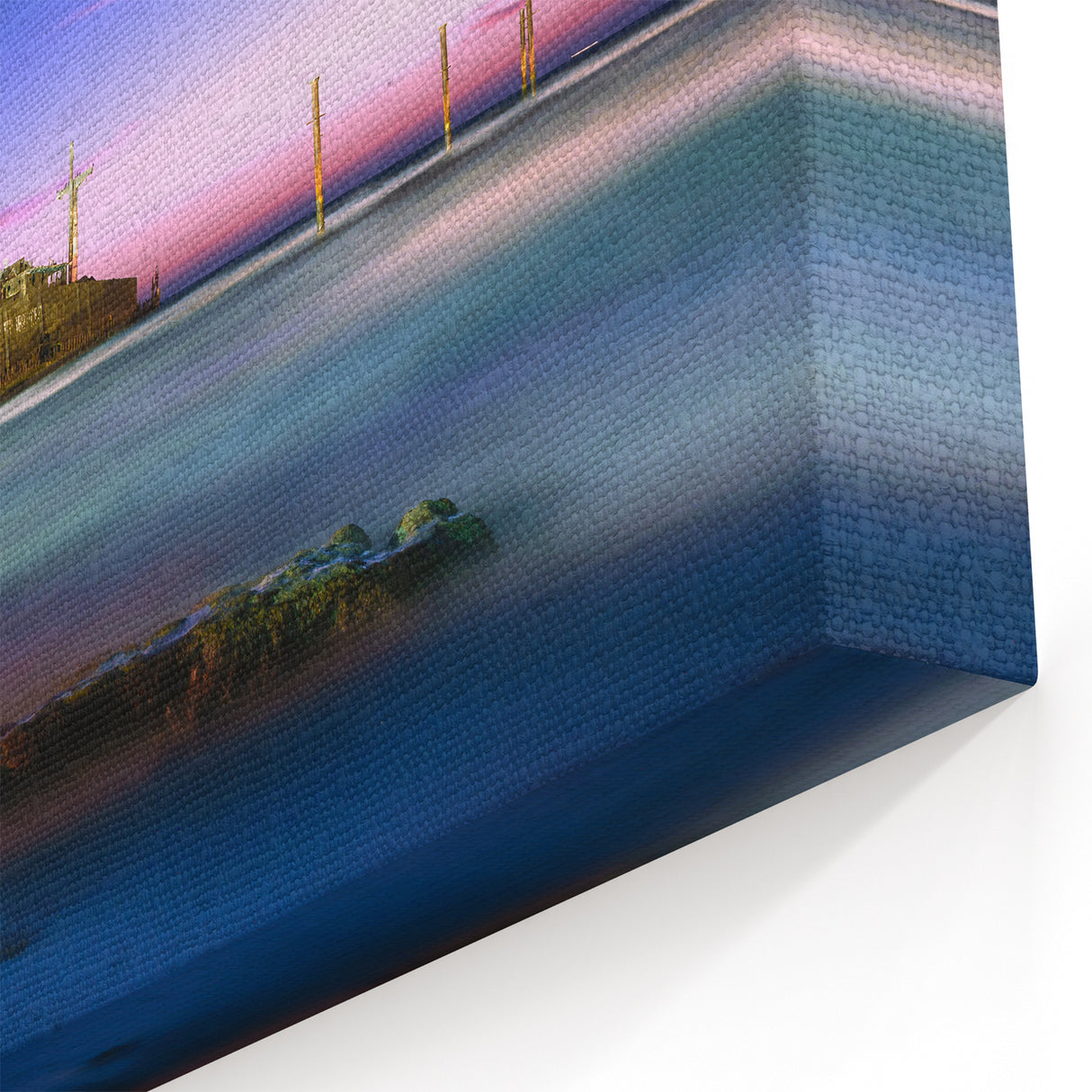 Iranian Coastal Art - Shipwreck at Sunset Wall Art with Vibrant Colors