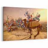 Turkish Camel and Nazar Beads Canvas - Cultural Wall Art