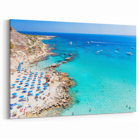 Cyprus Wall Art - Mediterranean Decor Scenic Beach Aerial View