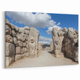 Ancient Hittite Lion Gate Art - Turkish Historical Canvas