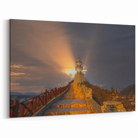 Sunset Over Turkish Watchtower Canvas - Heritage Wall Art