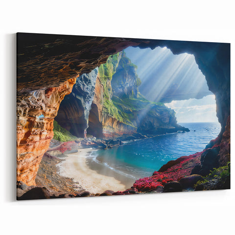 Cyprus Wall Art - Coastal Cyprus Landscapes Sunlit Sea Cave View