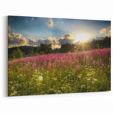 Scenic Czech Landscapes – Czech Republic Wall Art of Sunlit Flower Field
