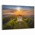 Czech Architecture Decor - Historic Chapel at Sunset in Scenic Hills