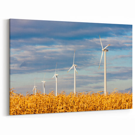 Czech Republic Photography - Wind Turbines in Golden Fields