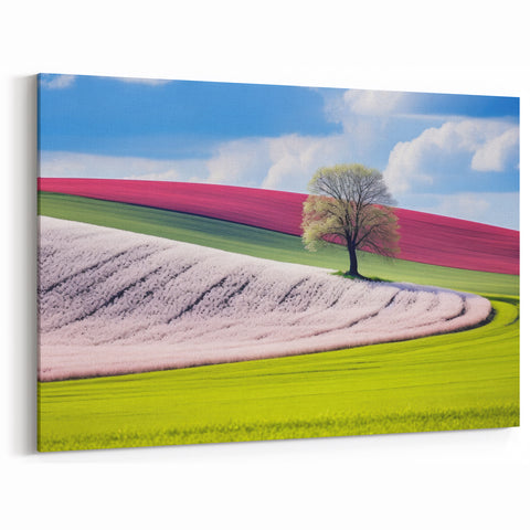 Scenic Czech Landscapes - Colorful Rolling Fields in Bloom