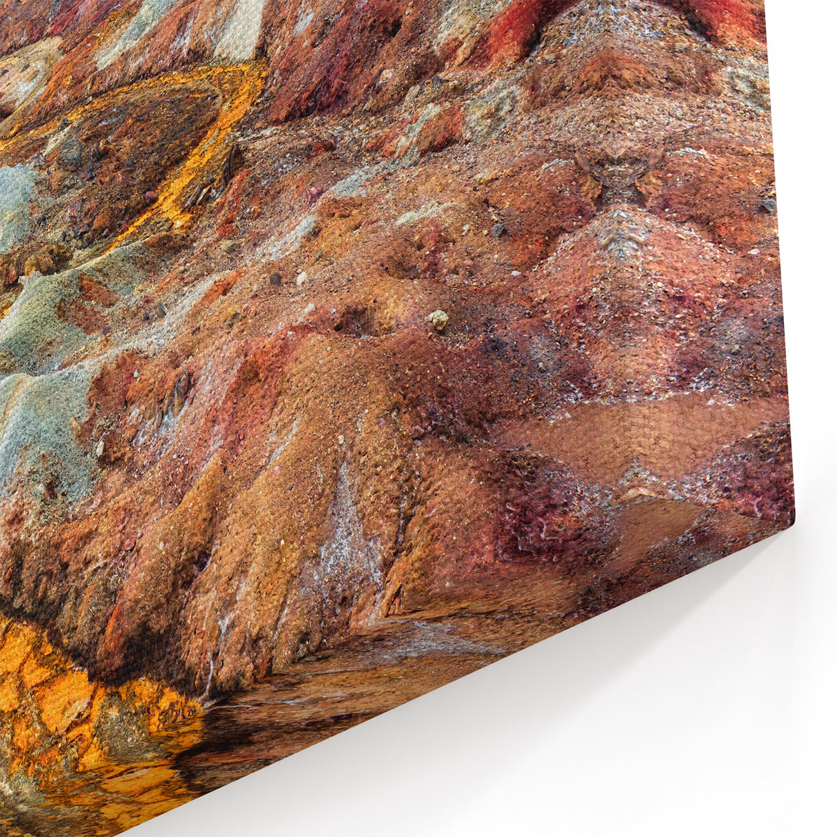 Colorful Iranian Landscape Art - Vibrant Mountains with Rugged Terrain