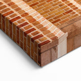 Persian Arch Wall Art - Geometric Brick Corridor with Symmetrical Arches