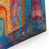 Vibrant Persian Architecture Art - Colorful Mosaic of Persian Buildings