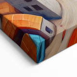 Vibrant Persian Town Art - Colorful Abstract Iranian River Scene