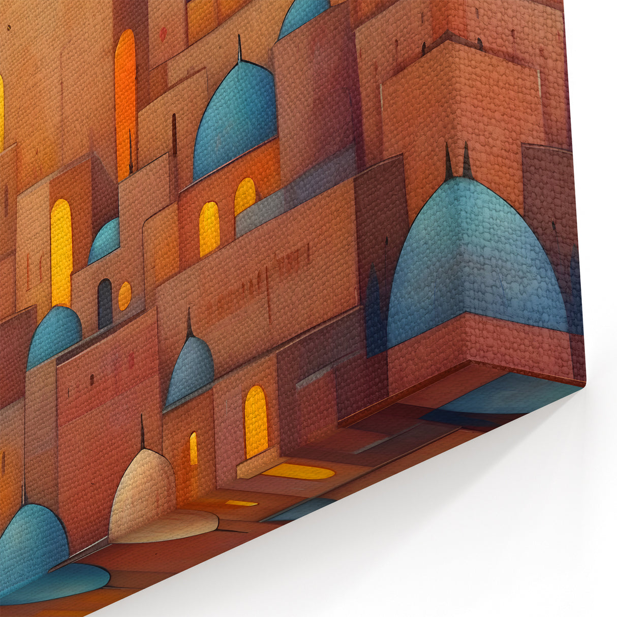 Starry Persian Night - Illuminated Dome and Cityscape Art