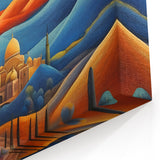 Golden Sun over Persian Hills - Abstract Middle Eastern Scenery Art