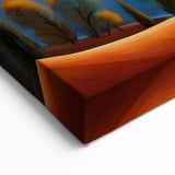 Golden Sun over Persian Hills - Abstract Middle Eastern Scenery Art