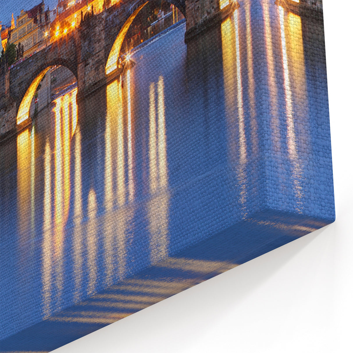 Prague Landmark Art - Scenic Charles Bridge Night View