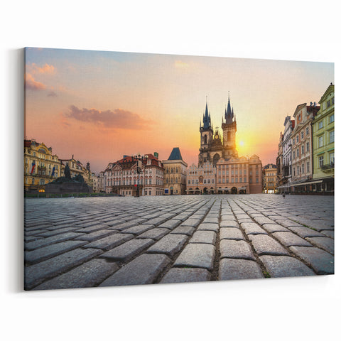 Prague Landmark Art - Morning Glow at Old Town Square
