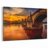 Czech Republic Wall Art - Sunset Reflections on Vltava