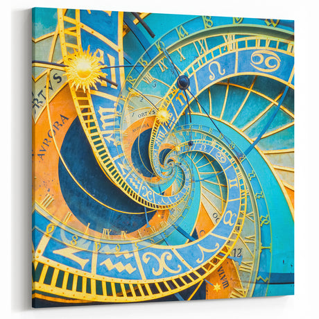 Prague Wall Art - Astronomical Clock Spiral Design