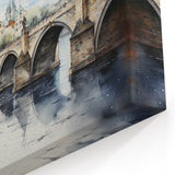 Prague Landmark Art - Charles Bridge Autumn Watercolor