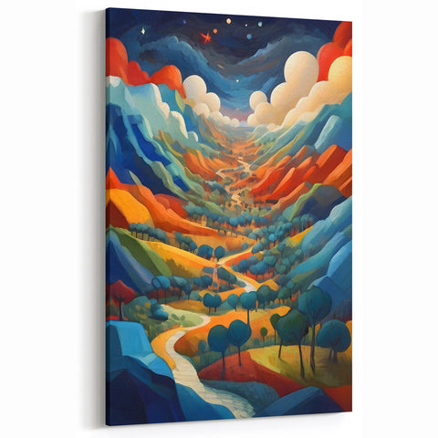 Salvadoran Cultural Art - Vibrant Landscape Canvas Print