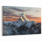 Sunset Glow Everest Art - Dramatic Mountain Canvas
