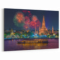 Bangkok Fireworks Spectacle - Colorful Skyline Canvas Art