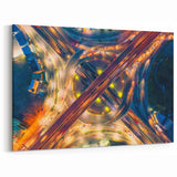 Bangkok Highway Intersections - Urban Night Canvas Art