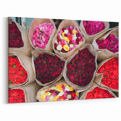 Vibrant Bangkok Rose Bouquets - Colorful Floral Canvas Art