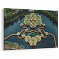 Aerial View of Bangkok Temple Complex - Unique Canvas Art