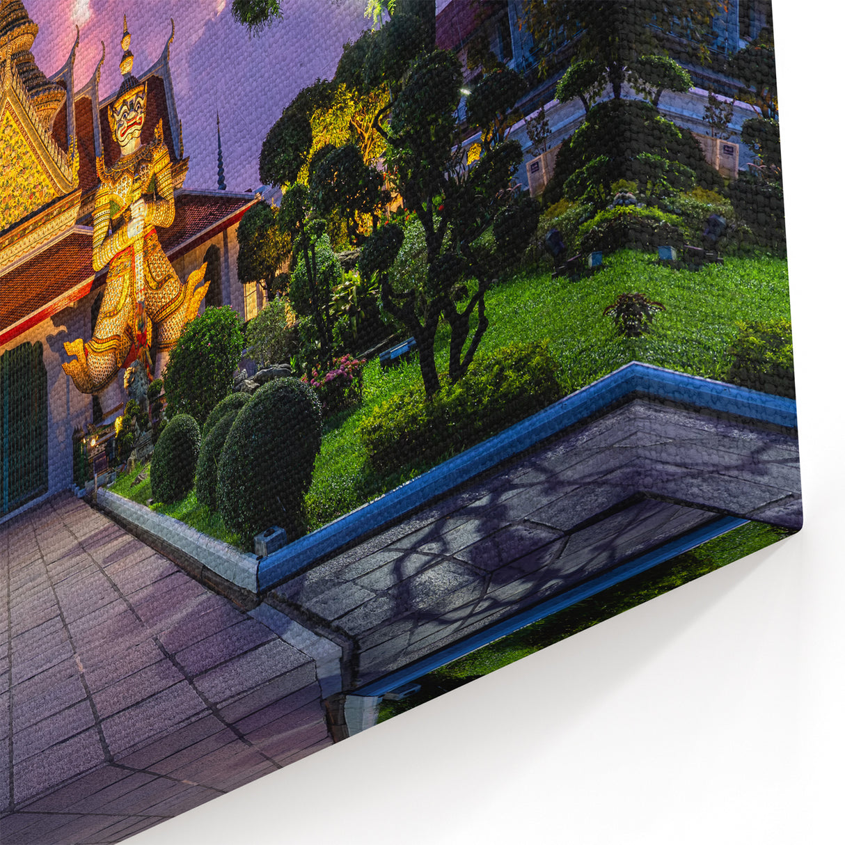 Sunset Over Bangkok Temple - Majestic Twilight Canvas Art