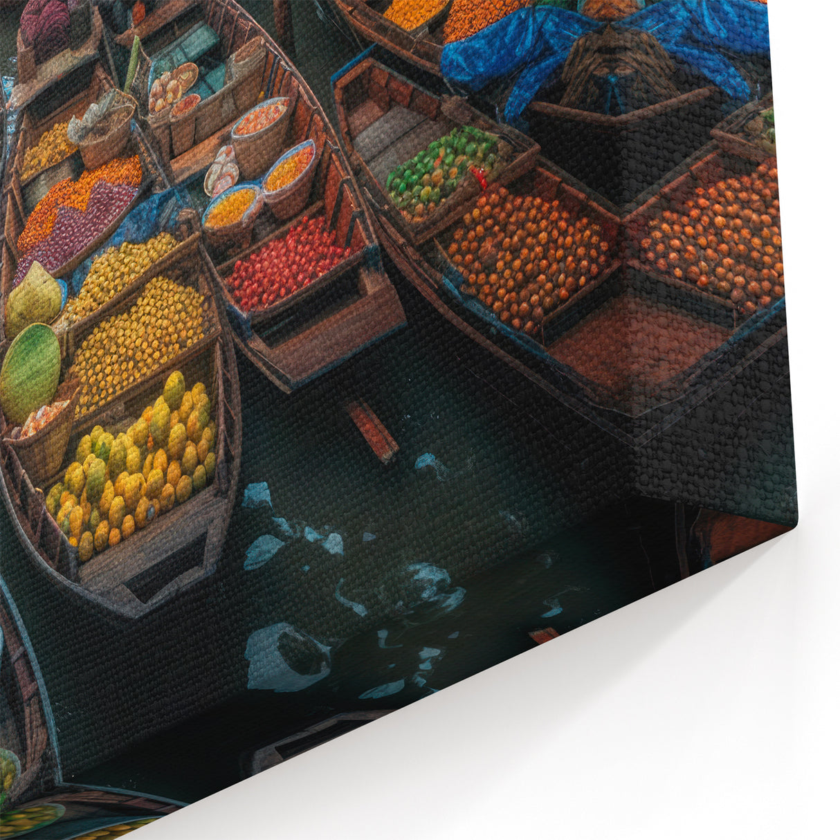 Bangkok Floating Market - Lively Trade Canvas Art