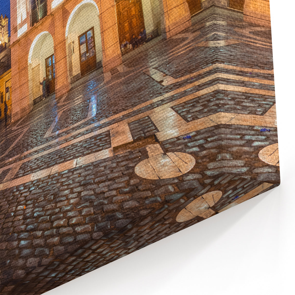 Argentine Church Plaza Art - Illuminated Night View