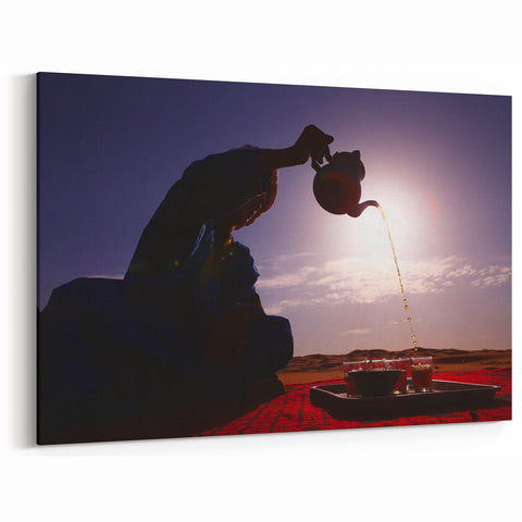 Middle Eastern Tea Pouring – Mesopotamian Desert Tradition Wall Art