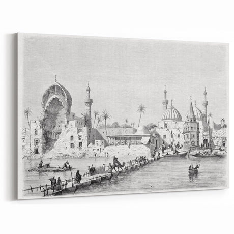 Historical Baghdad Riverfront – Mesopotamian Heritage Wall Art