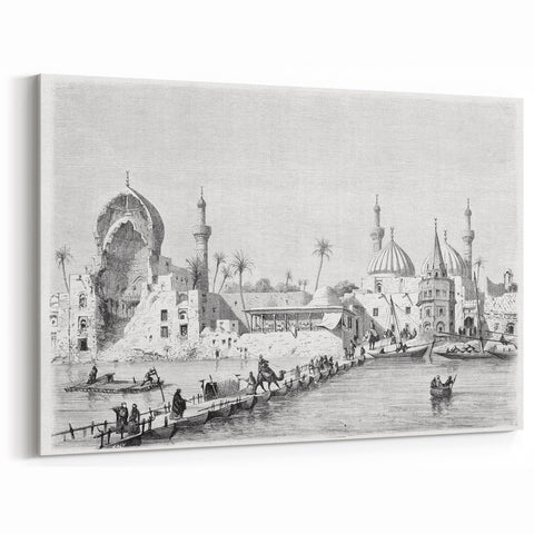 Historical Baghdad Riverfront – Mesopotamian Heritage Wall Art