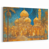 Golden Mosque Arches – Mesopotamian Domes and Palms Wall Art
