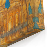 Golden Mosque Arches – Mesopotamian Domes and Palms Wall Art