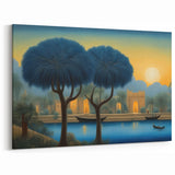 Mesopotamian River at Dusk – Middle Eastern Scenic Wall Art
