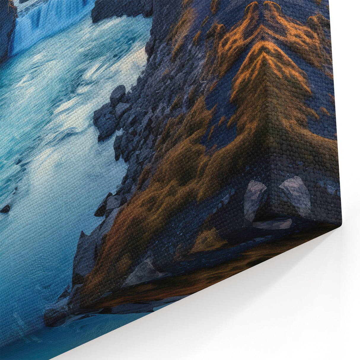 Argentine Waterfall Sunset Art - Cascading Waters at Dusk