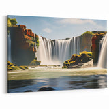 Majestic Argentine Falls Art - Red Cliffs and Cascades