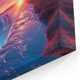 Argentine Waterfall Sunset Art - Radiant Skies and Cascading Waters