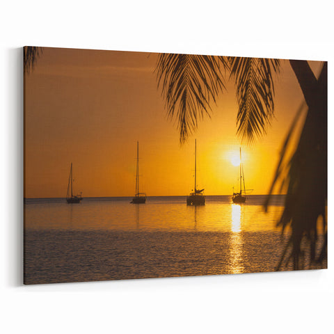 US Virgin Islands Photography - Sunset Sailboats