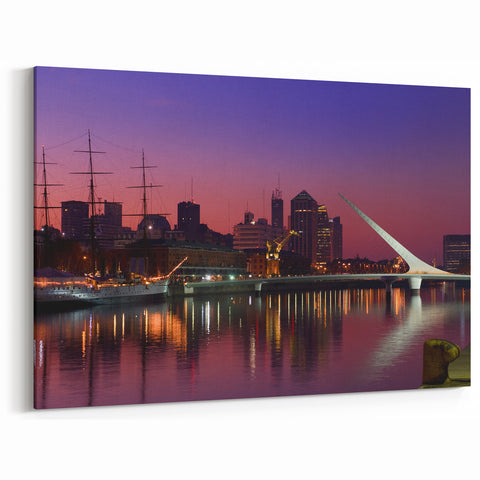 Buenos Aires Skyline Art - Elegant Framed Canvas Print